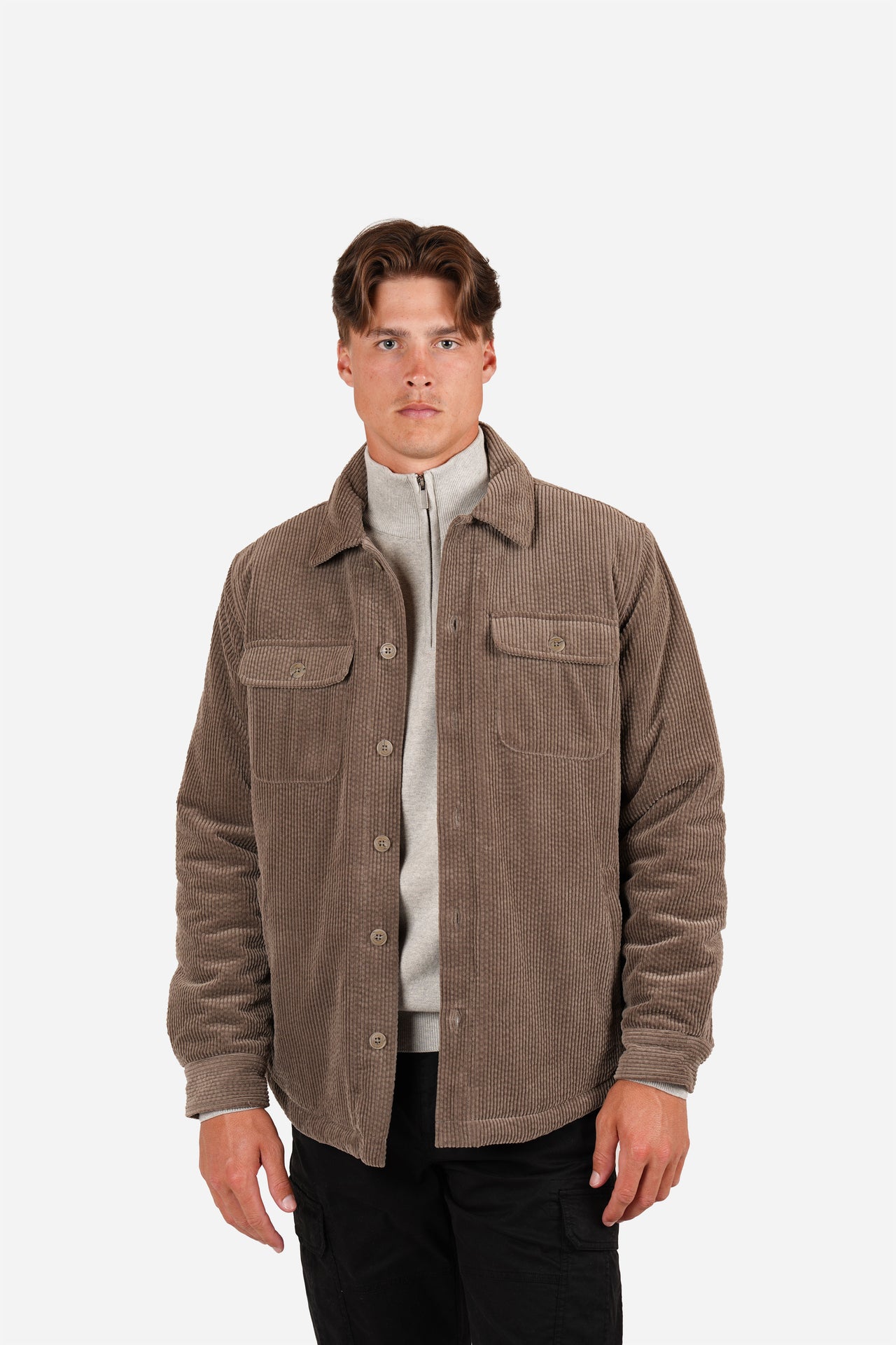 Sage Cord Padded Jacket