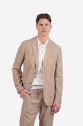 Linen Blend Single Breasted Semi Lined Blazer Cinnamon