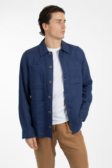  Marine Blue Chore Linen Jacket
