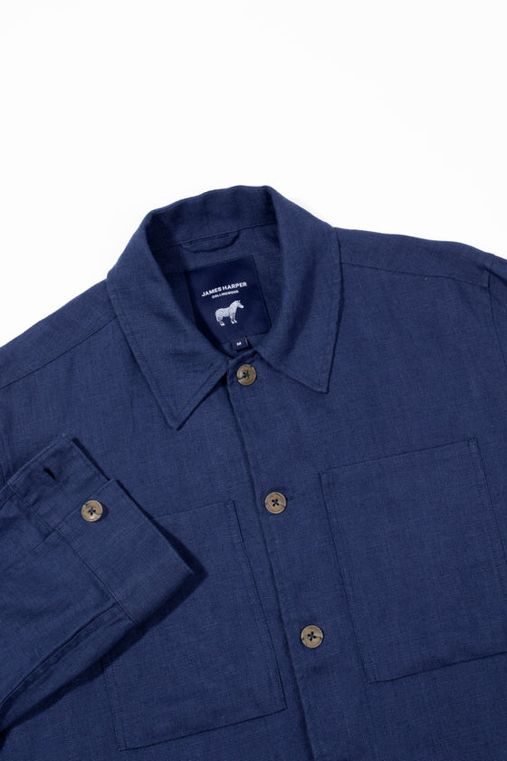 Marine Blue Chore Linen Jacket