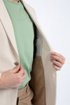 Natural Check Patch Pocket Linen Blazer
