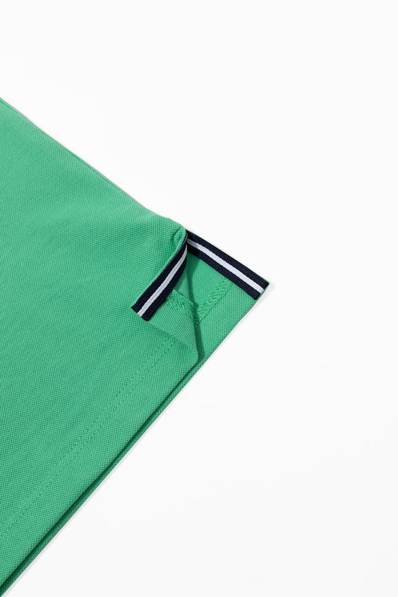 Green Pique Polo Shirt