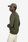 Olive Cotton 1/4 Zip Contrast Piping Jumper