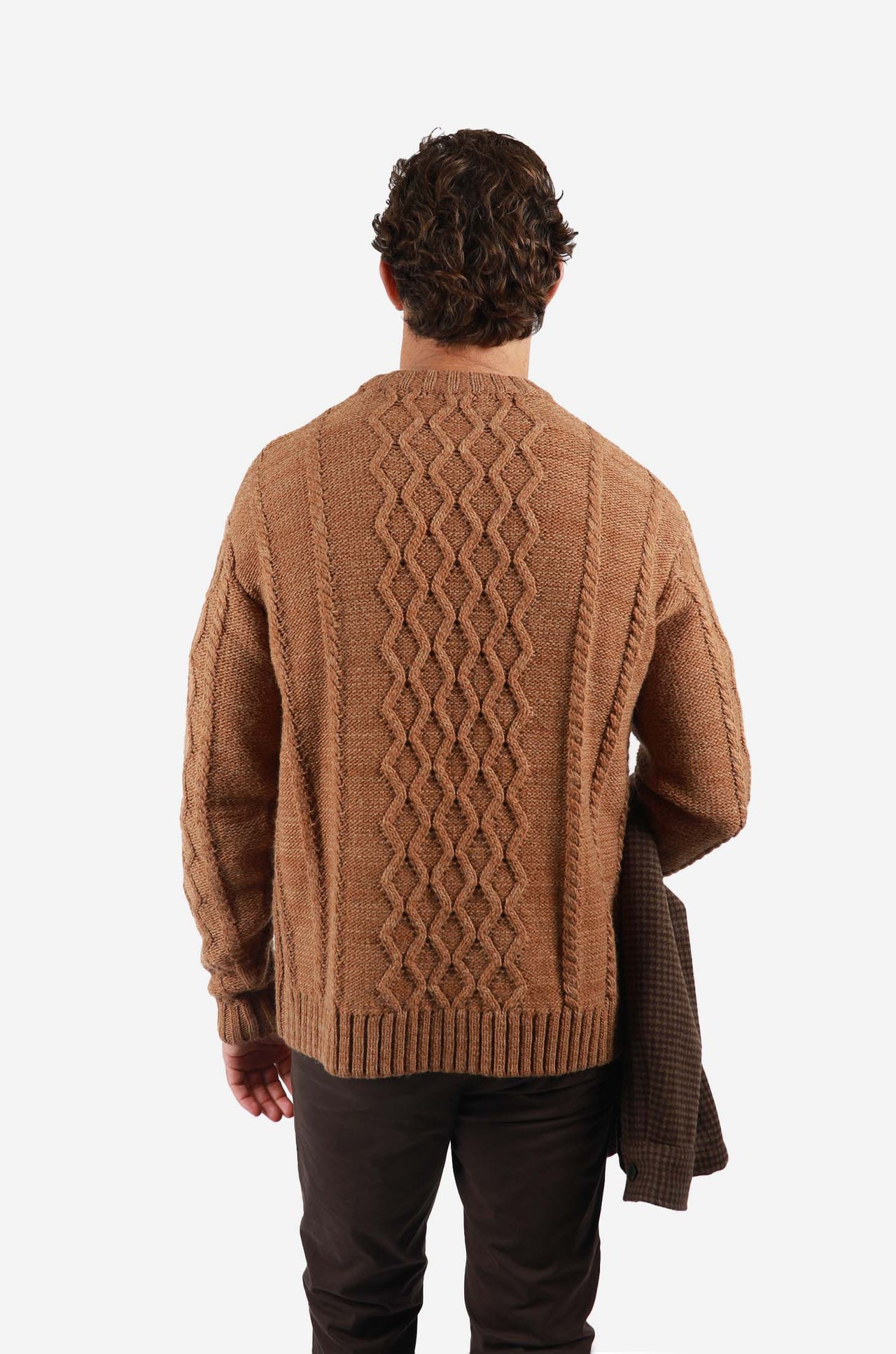 Latte Cable Crew Knitwear