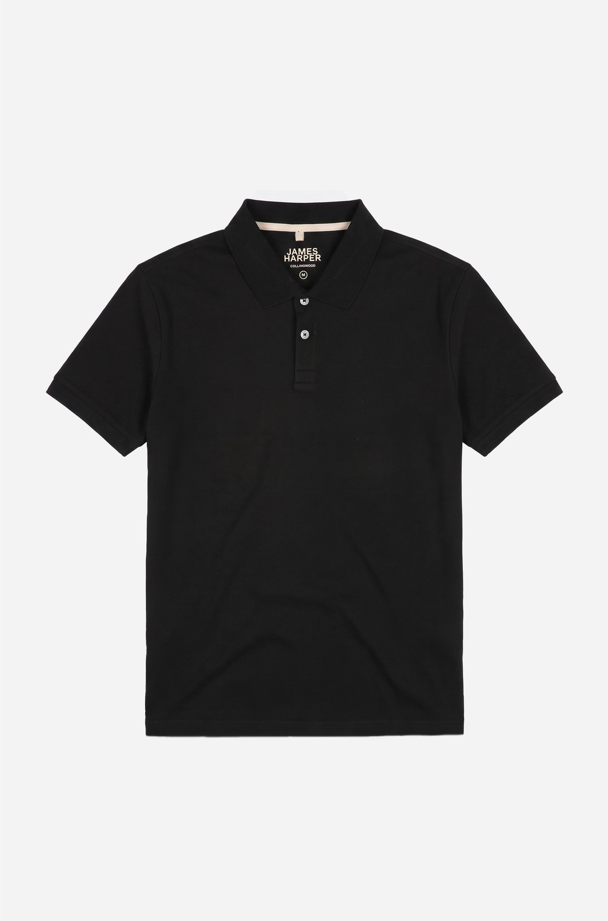 Black Pique Polo