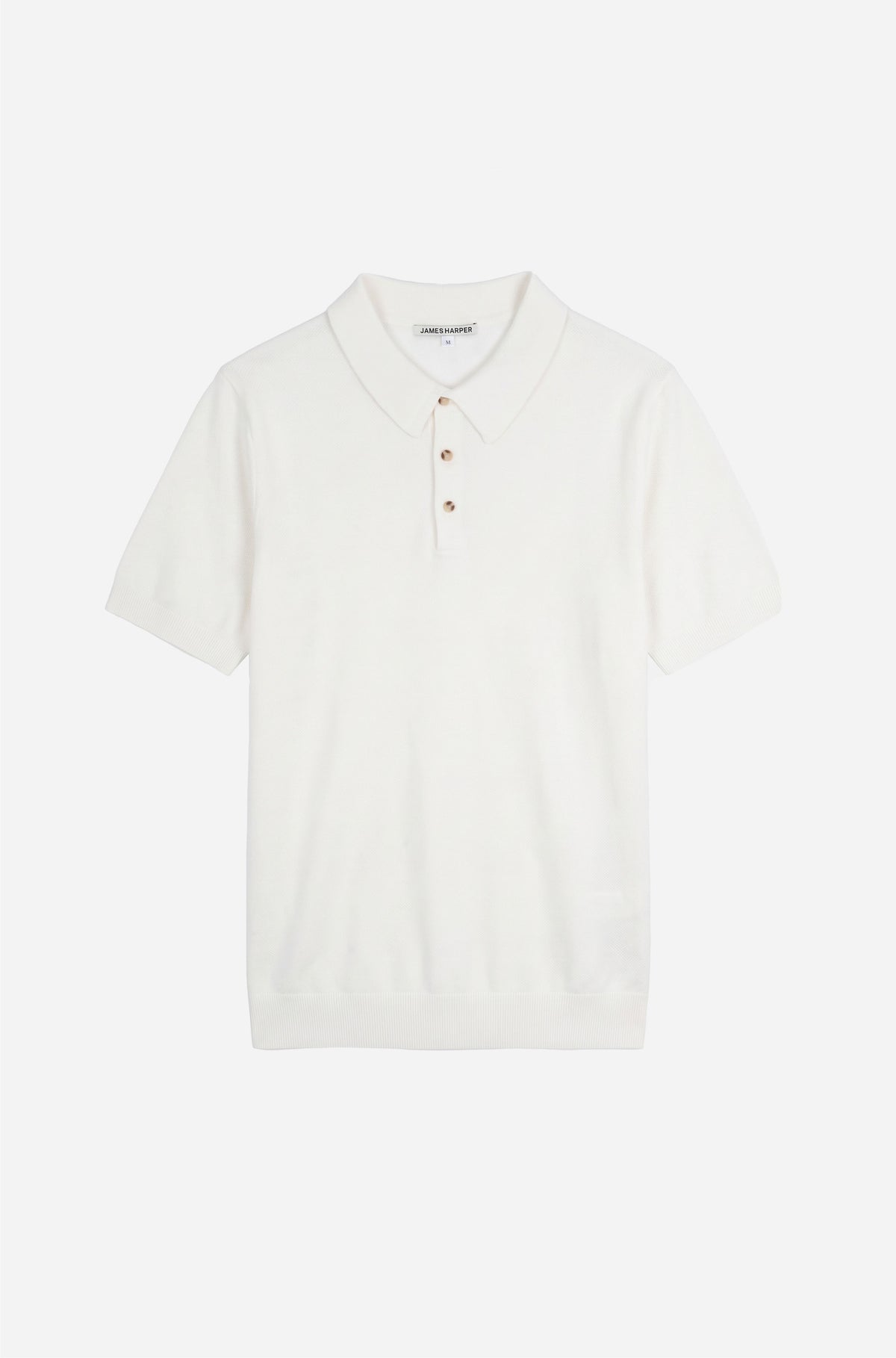 White 3 Button Polo Knit Shirt