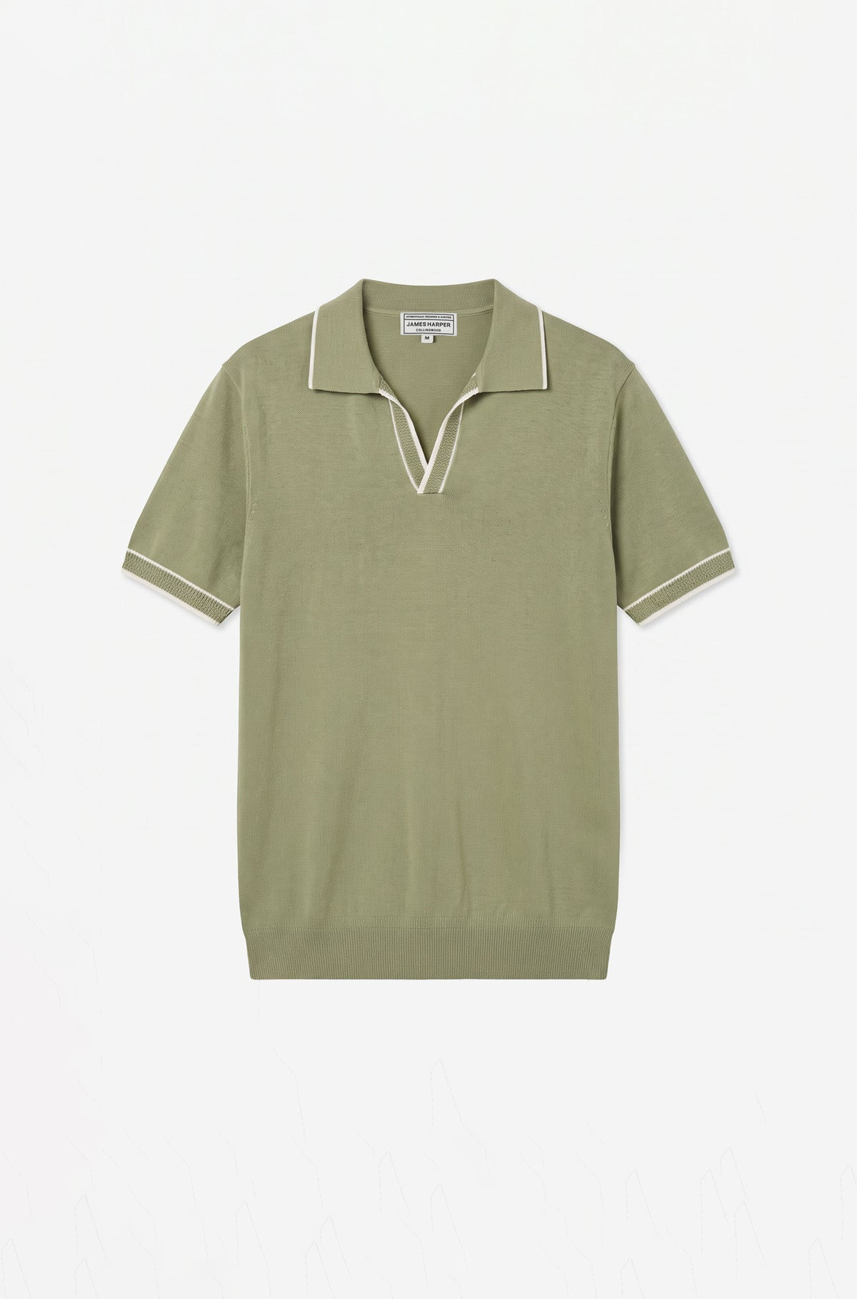 Short Sleeve Cotton Open Neck Polo Sage