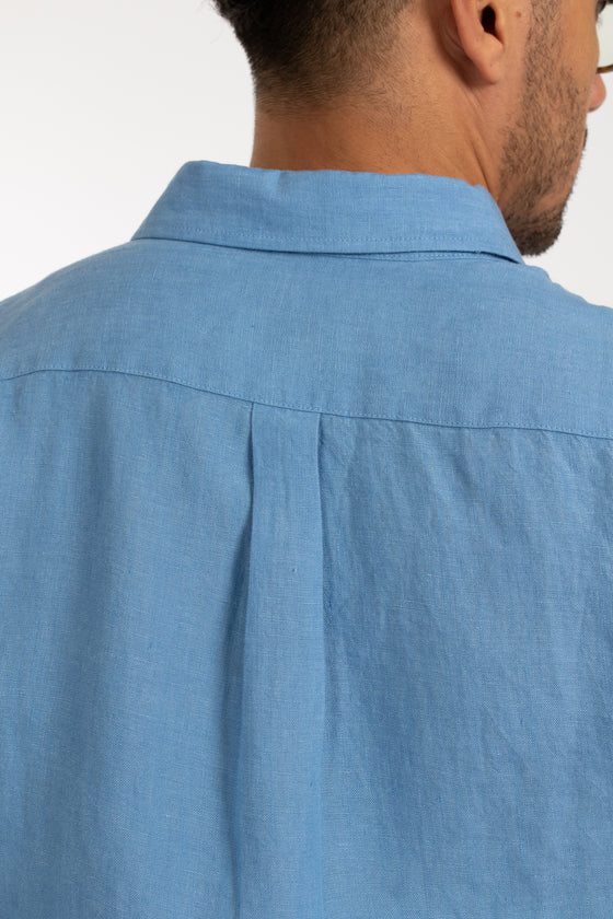 Mid Blue Linen Shirt