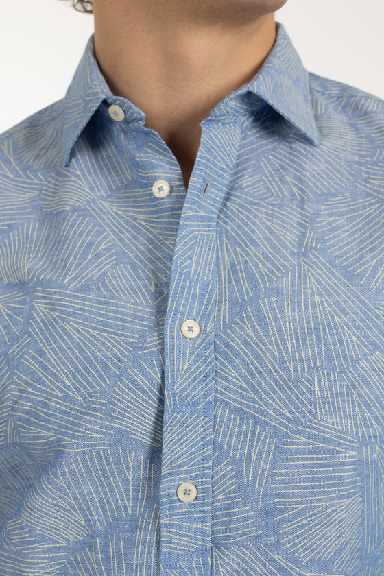 Blue Lines Cotton Linen Shirt