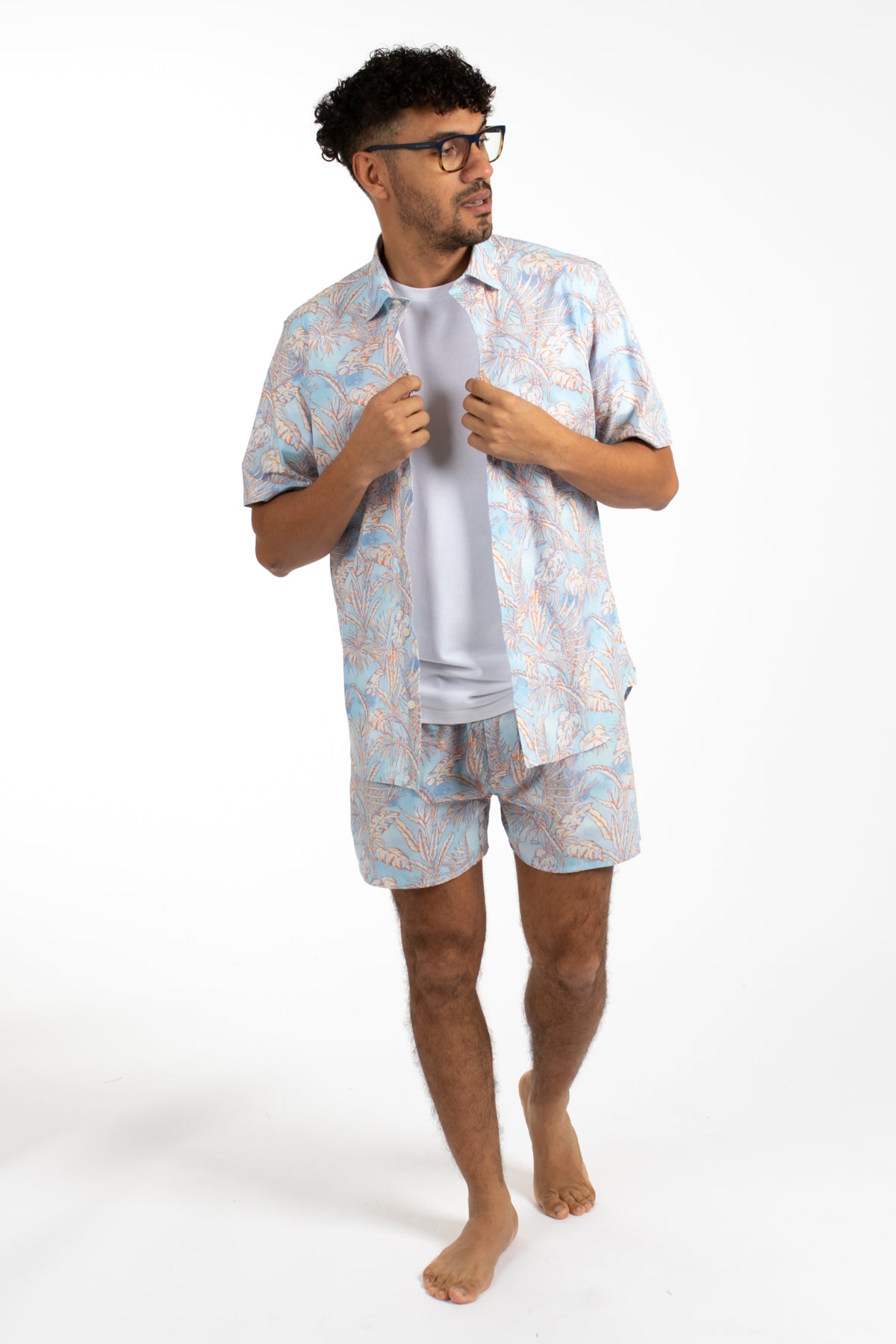 Blue Tropical Poplin Shirt