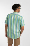 Green Beach Stripe Linen Shirt