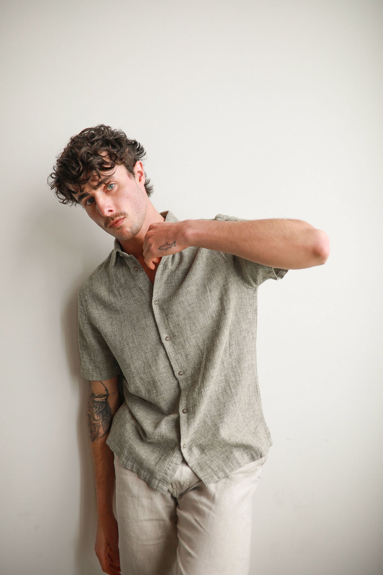 Olive Textured Dobby Shirt