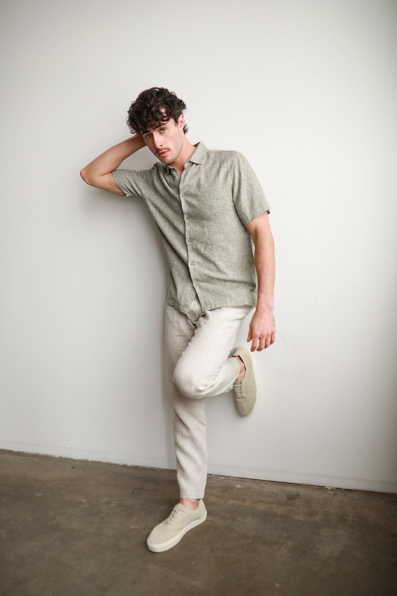 Olive Textured Dobby Shirt