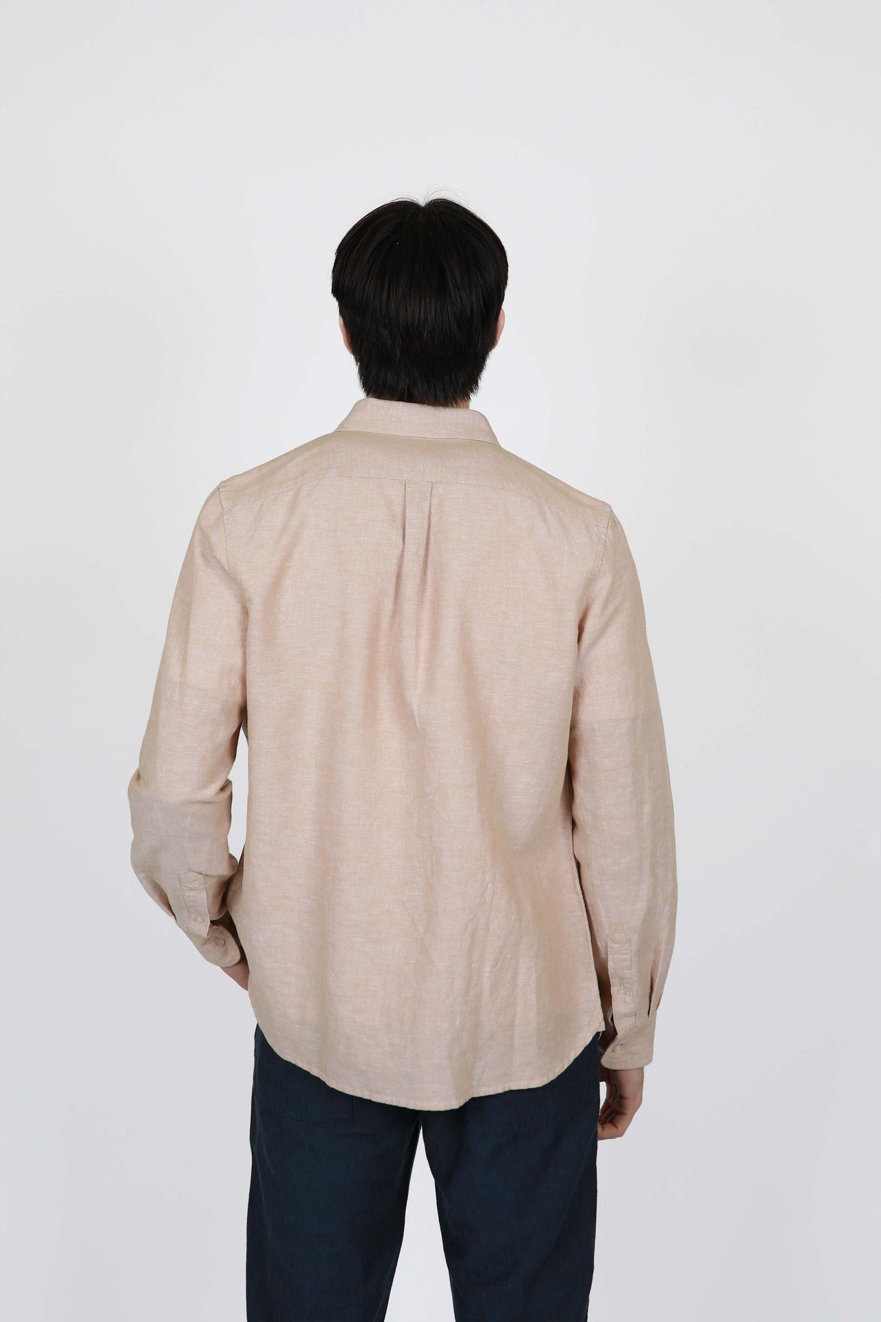 Wheat Long Sleeve Linen Blend Shirt
