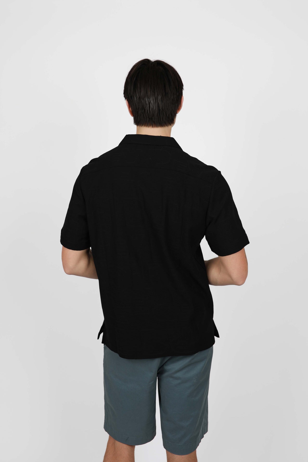 Black Fancy Knit Shirt