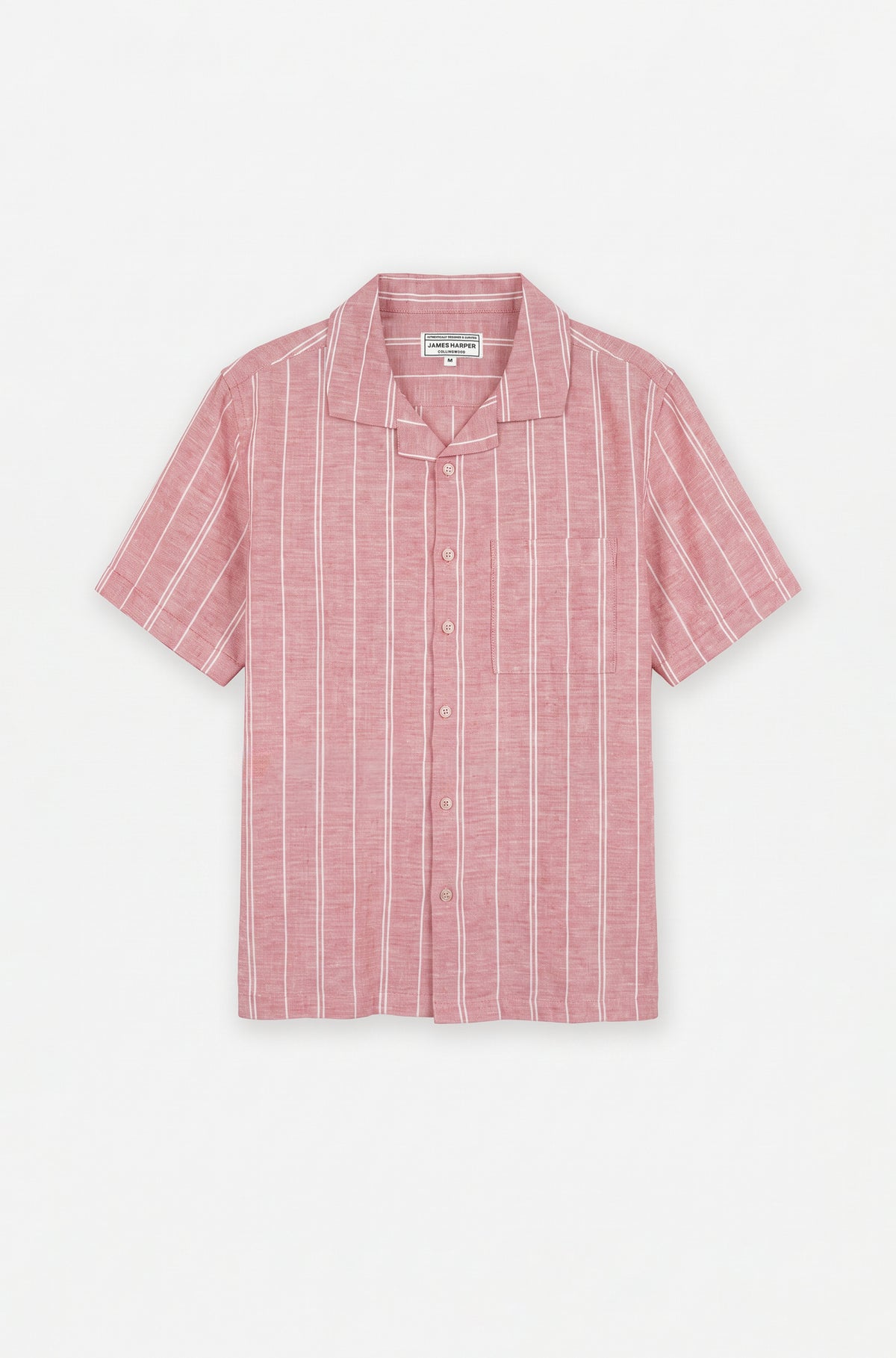 Wide Stripe Ss Cuban Collar