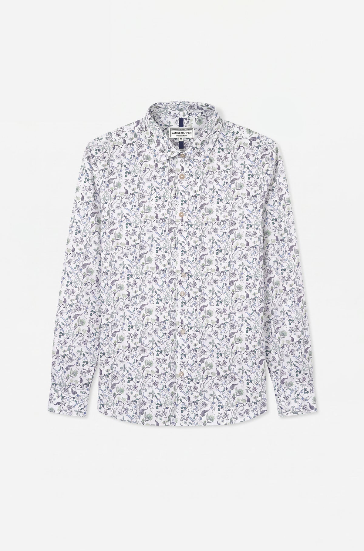 Long Sleeve Peached Cotton Poplin Floral Print Sea