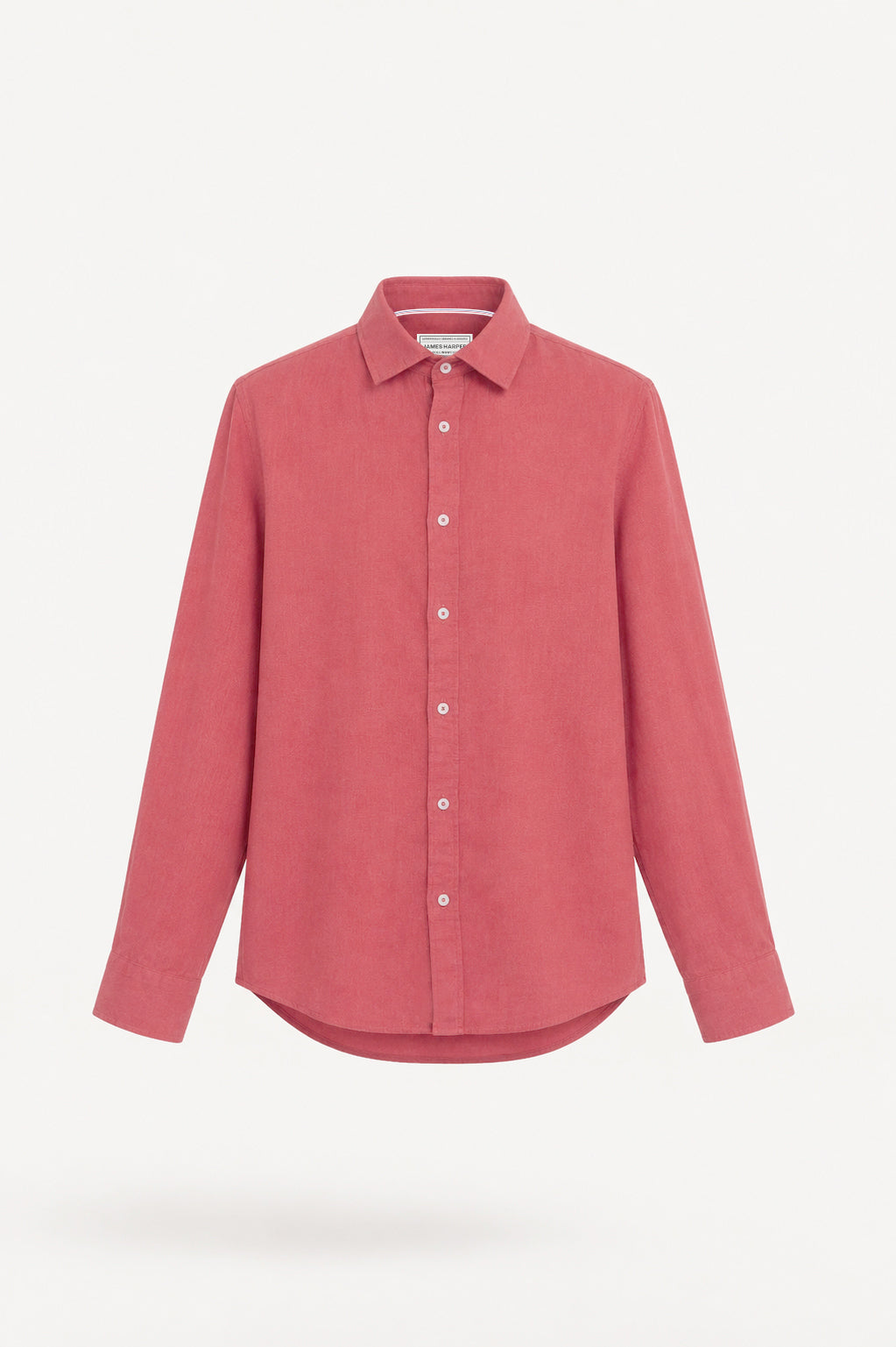 Coral Garment Dyed Long Sleeve Linen Shirt