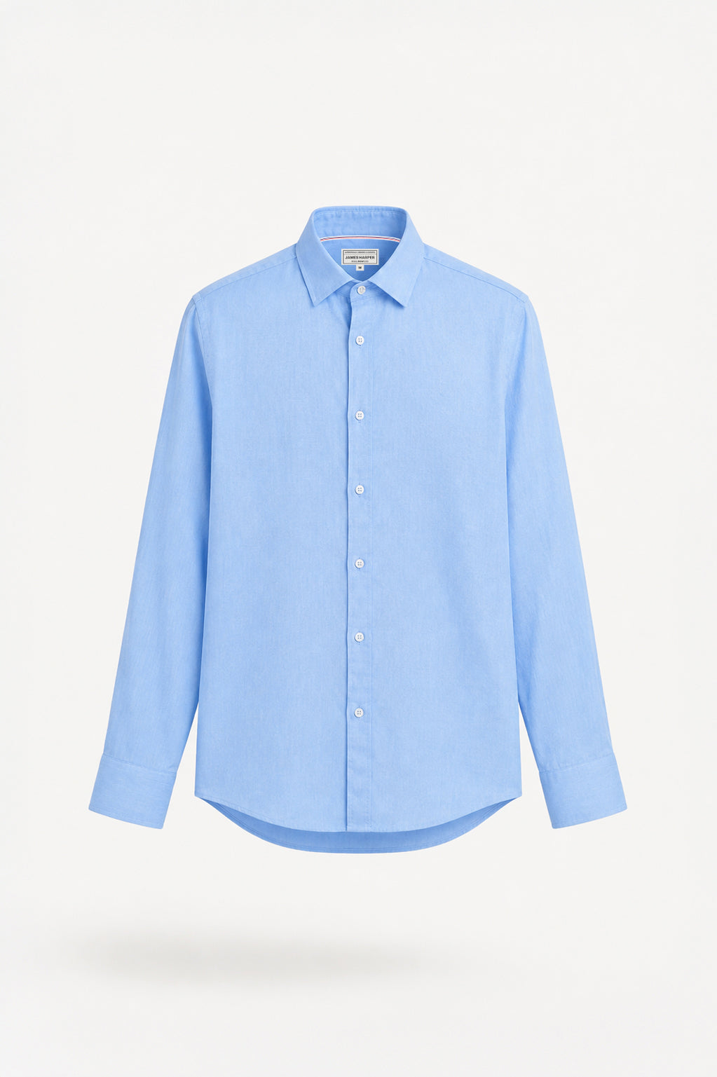 Cornflower Garment Dyed Long Sleeve Linen Shirt
