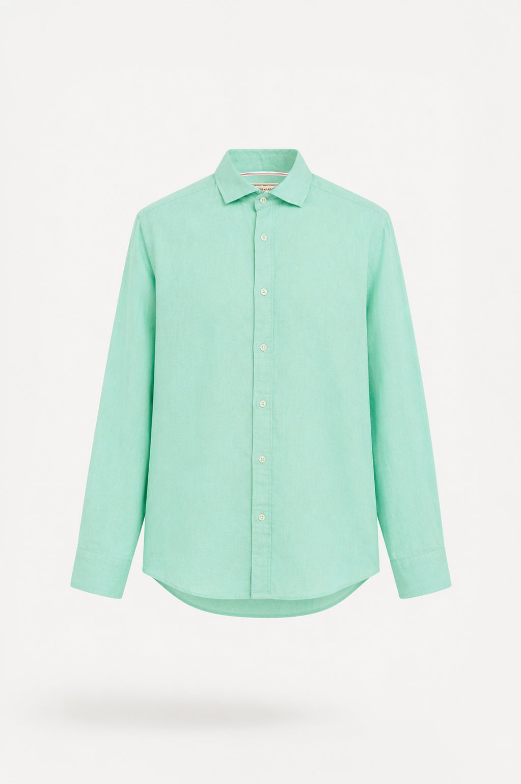 Mint Garment Dyed Long Sleeve Linen Shirt