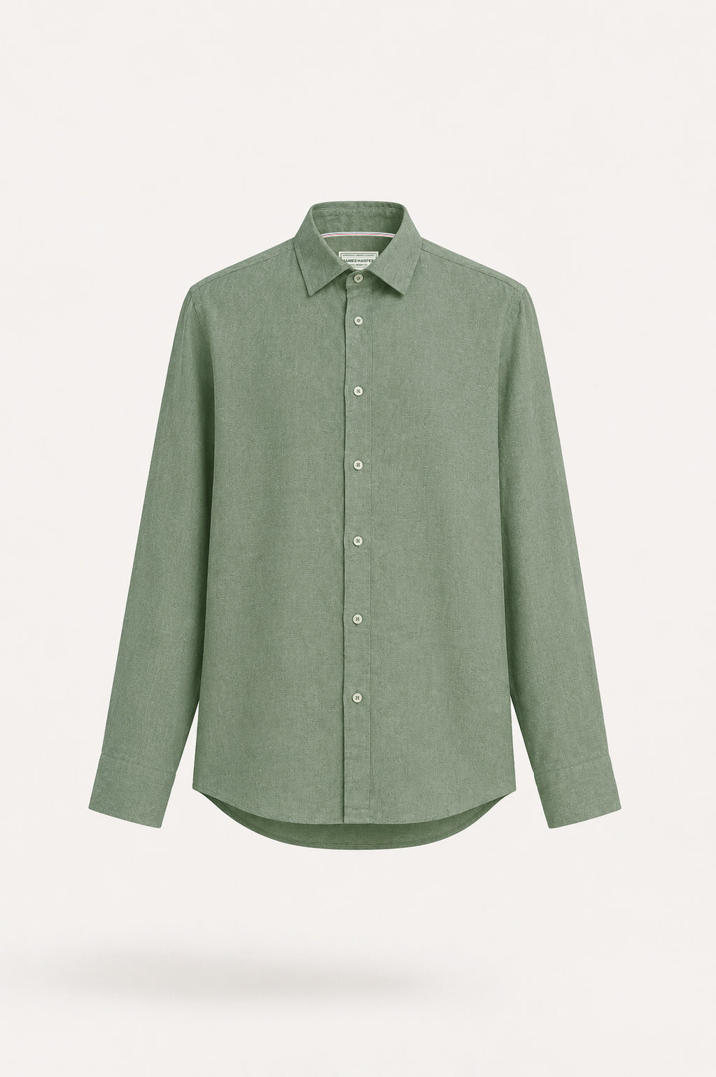 Sage Garment Dyed Long Sleeve Linen Shirt