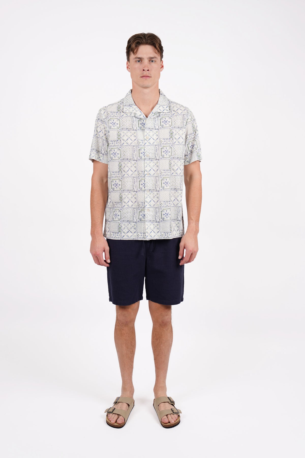 Cotton Elasticated Waist Relaxed Fit Short Navy