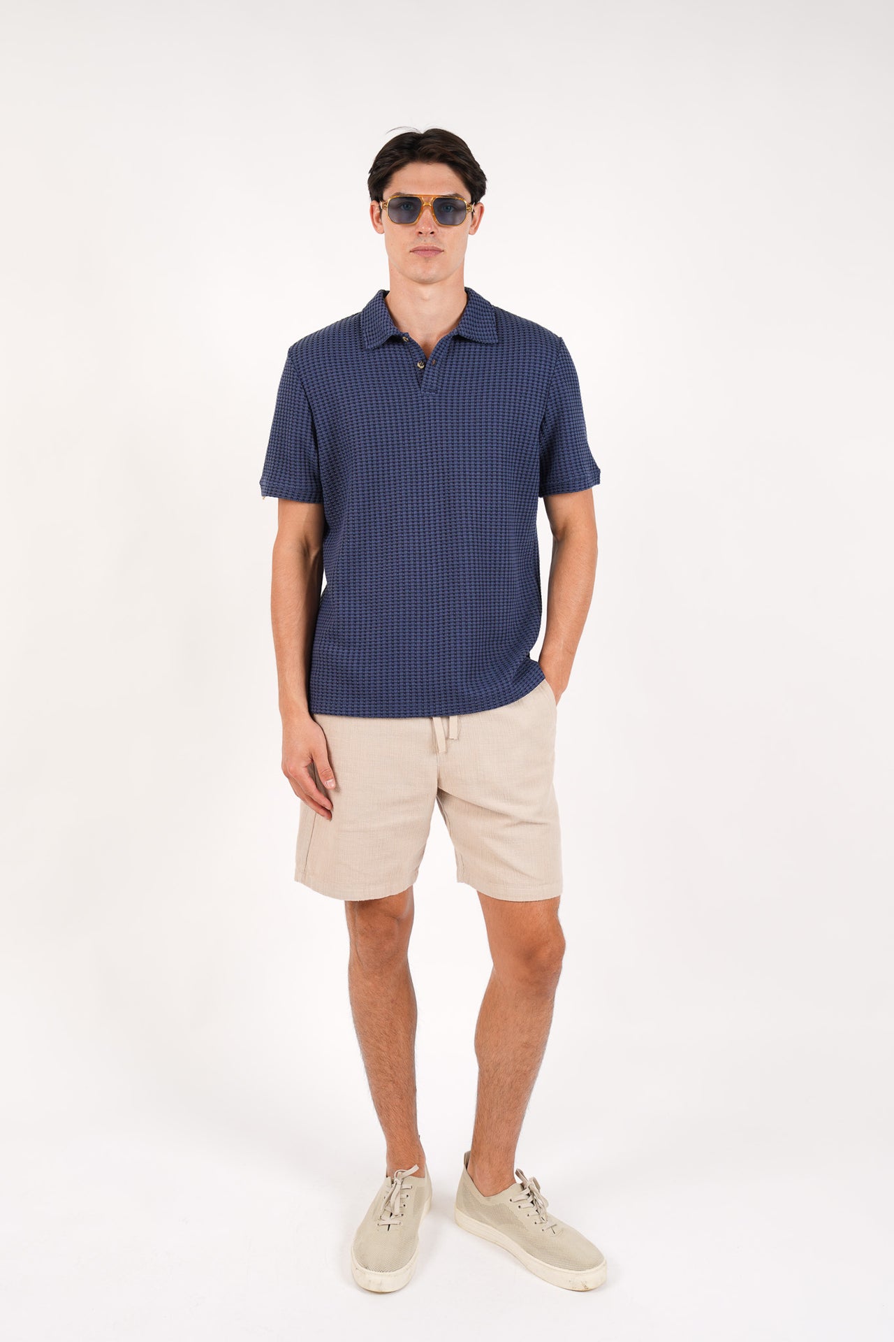 Cotton Elasticated Waist Relaxed Fit Short Pebble