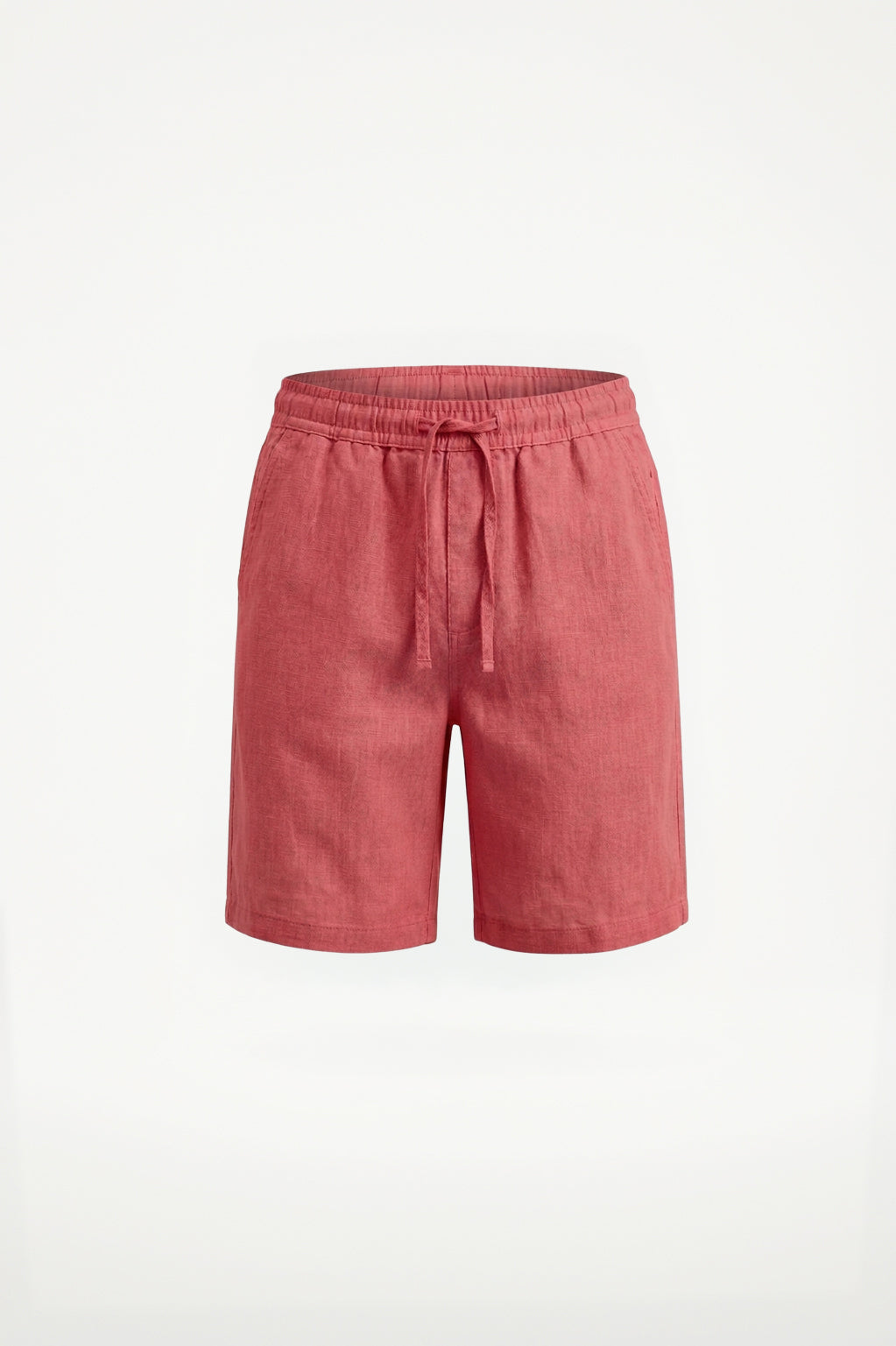 Pure Linen Elasticated Waist Relaxed Fit Garment Dyed Short Coral