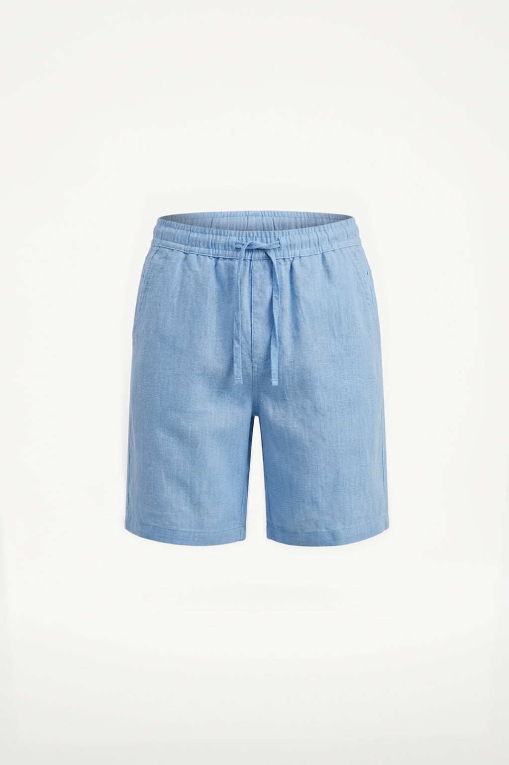 Pure Linen Elasticated Waist Relaxed Fit Garment Dyed Short Cornflower