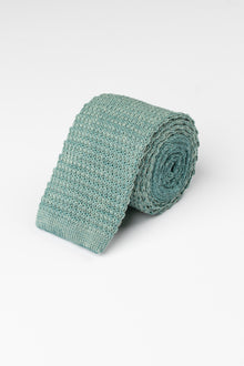  Aqua Texture Knitted Tie