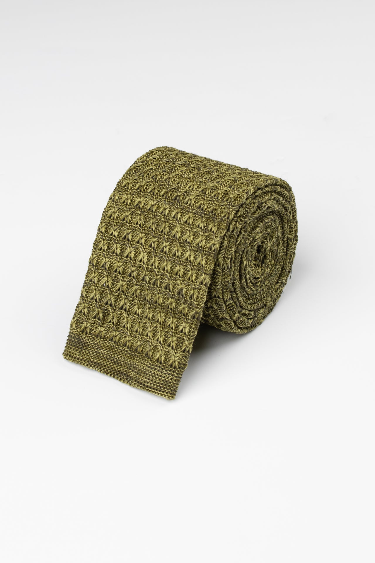 Olive Texture Knitted Tie