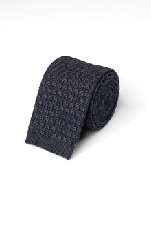  Indigo Texture Knitted Tie