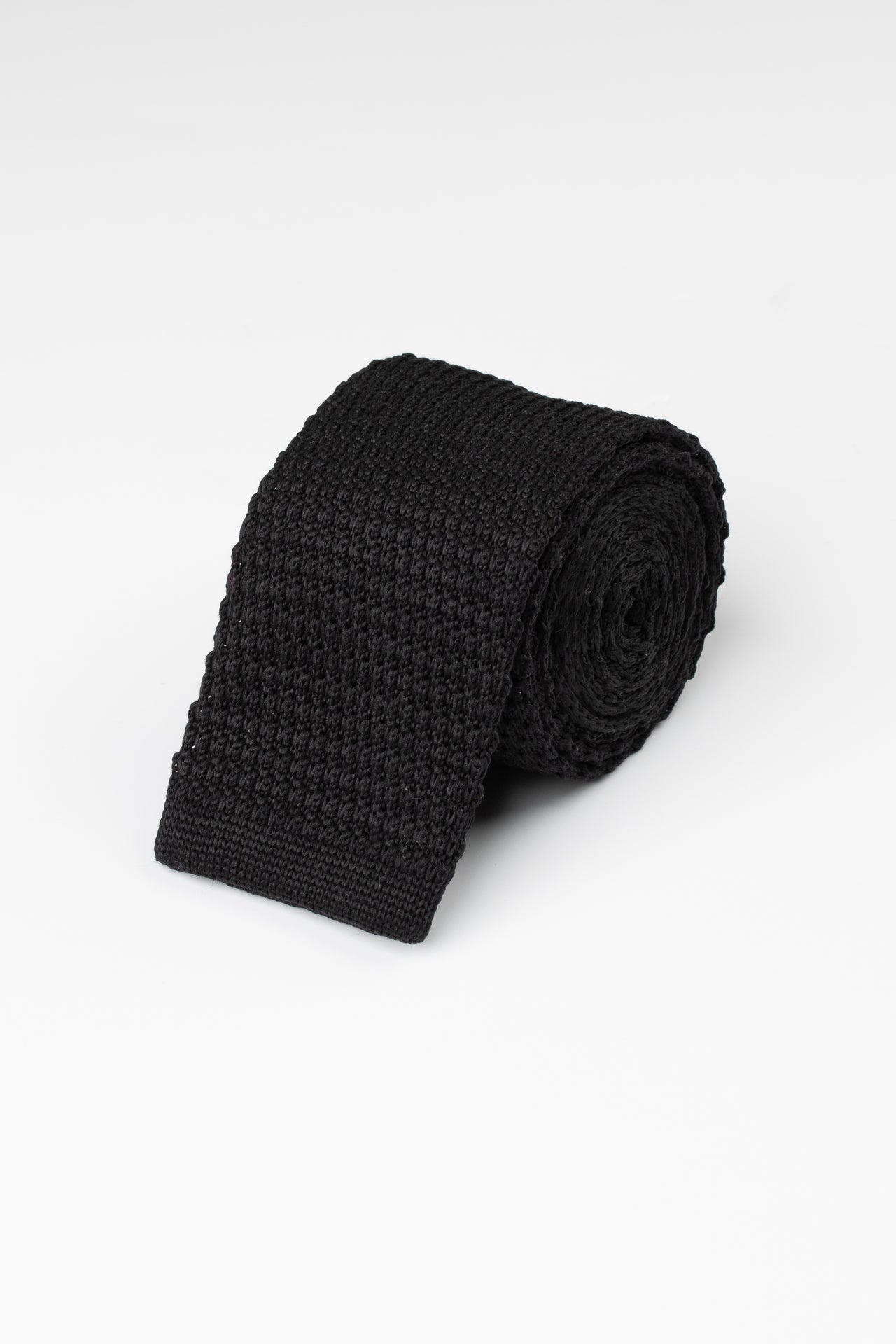 Black Texture Knitted Tie