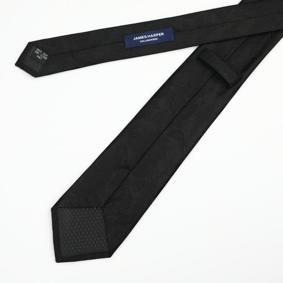 Black Silk Paisley Tie