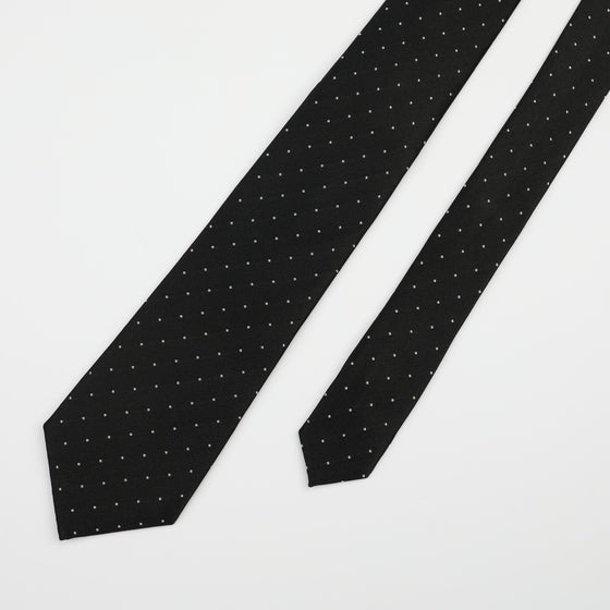 Black Silk Micro Spot Tie