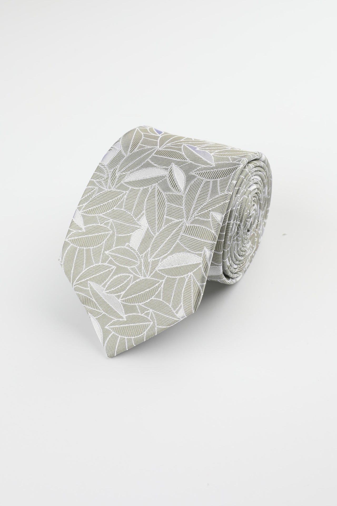 Green Silk Leaf Tie
