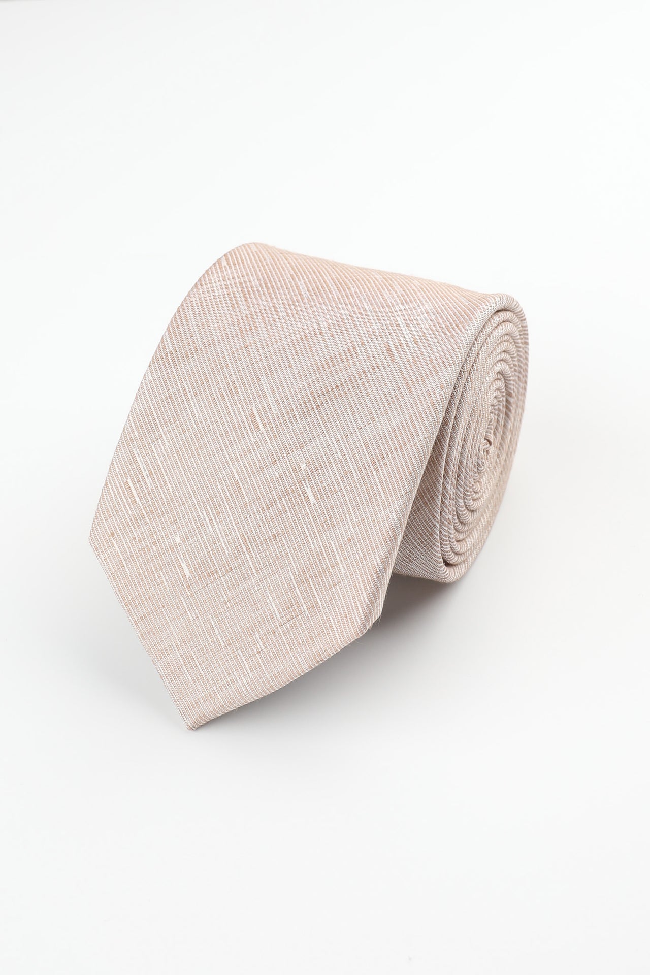 Whipped Caramel Silk Linen Texture Tie