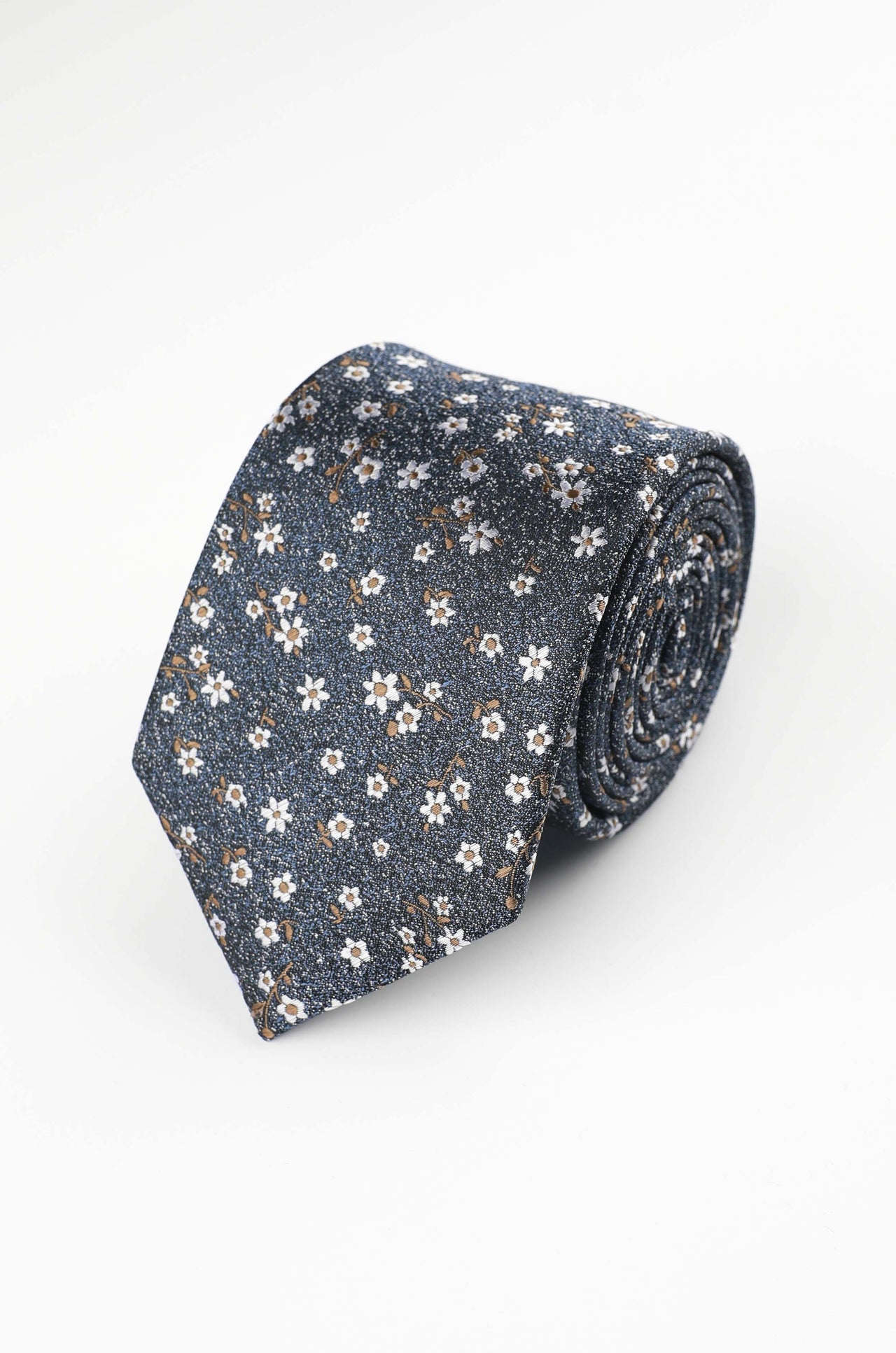 Navy Textured Floral Tie