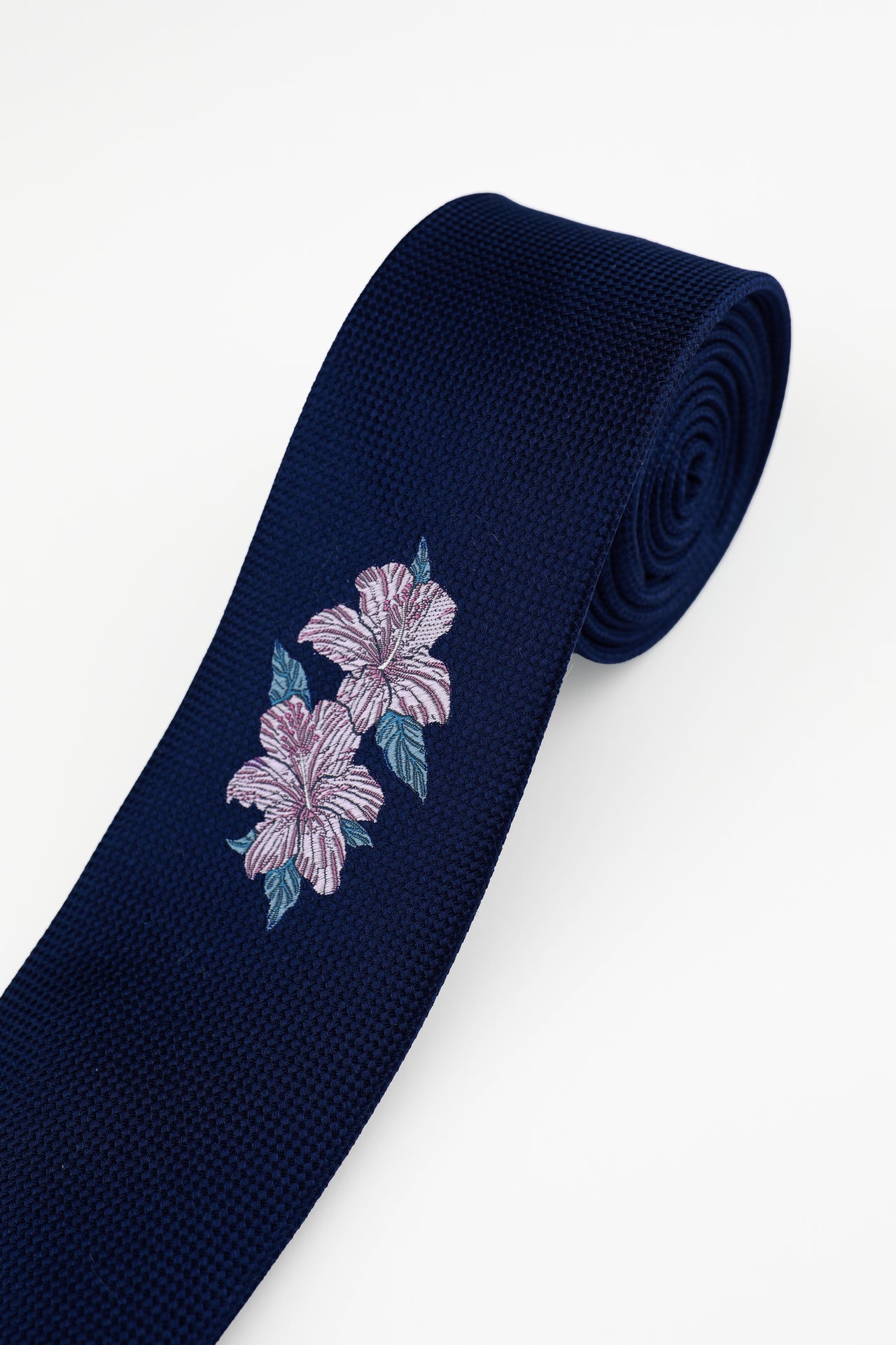Navy Hibiscus Tie