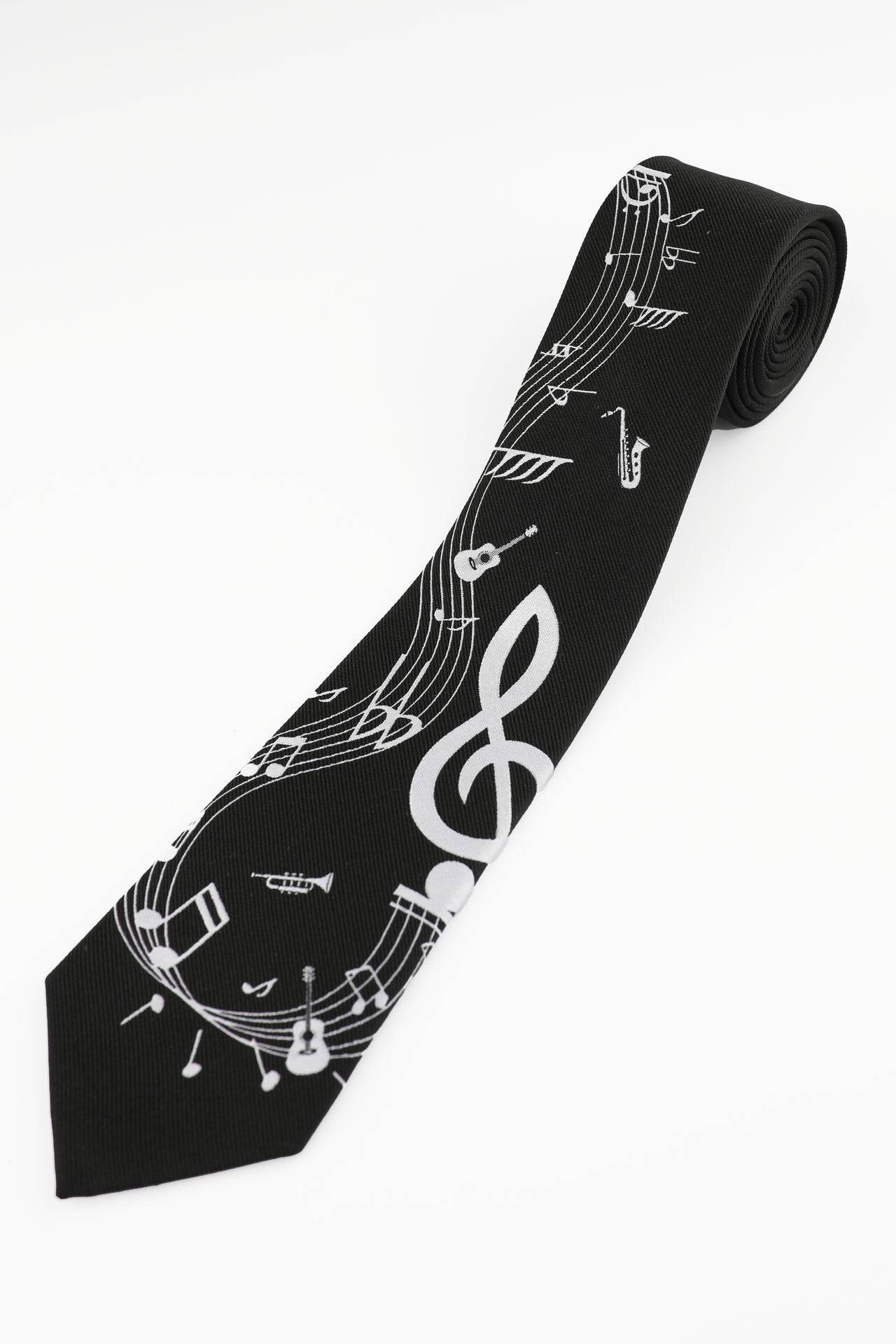 Black Music Notes tie