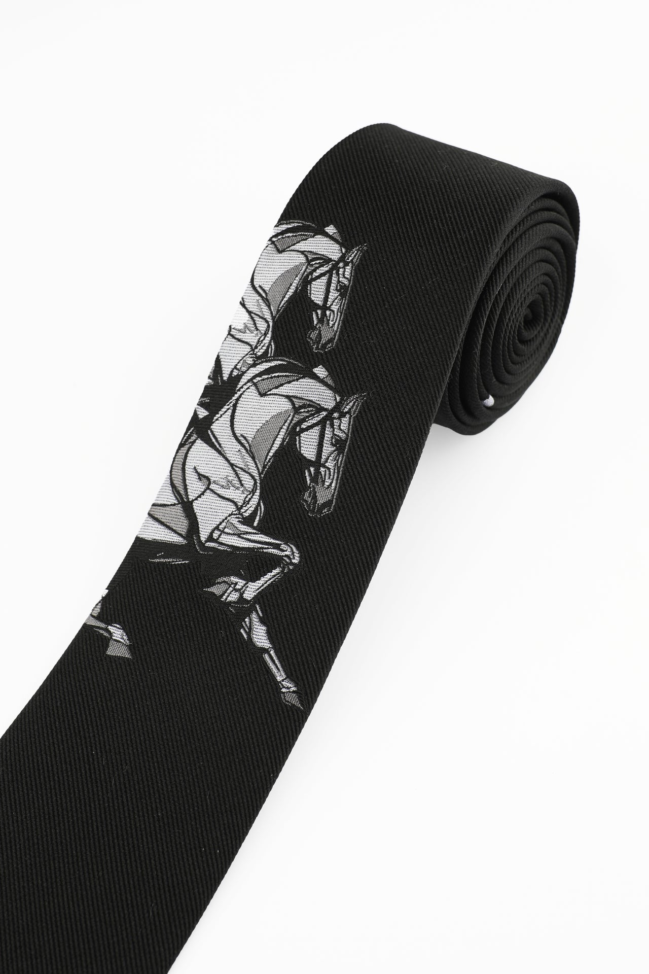 Black Grey Galloping Horse Tie