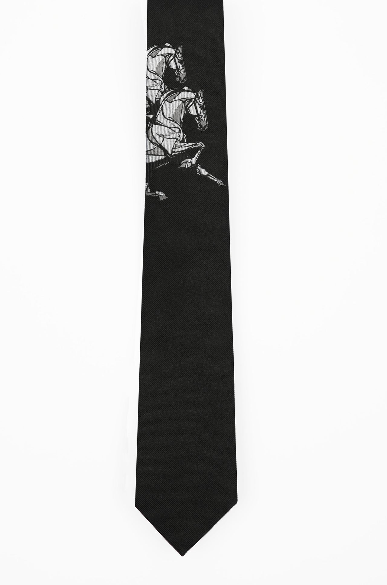 Black Grey Galloping Horse Tie