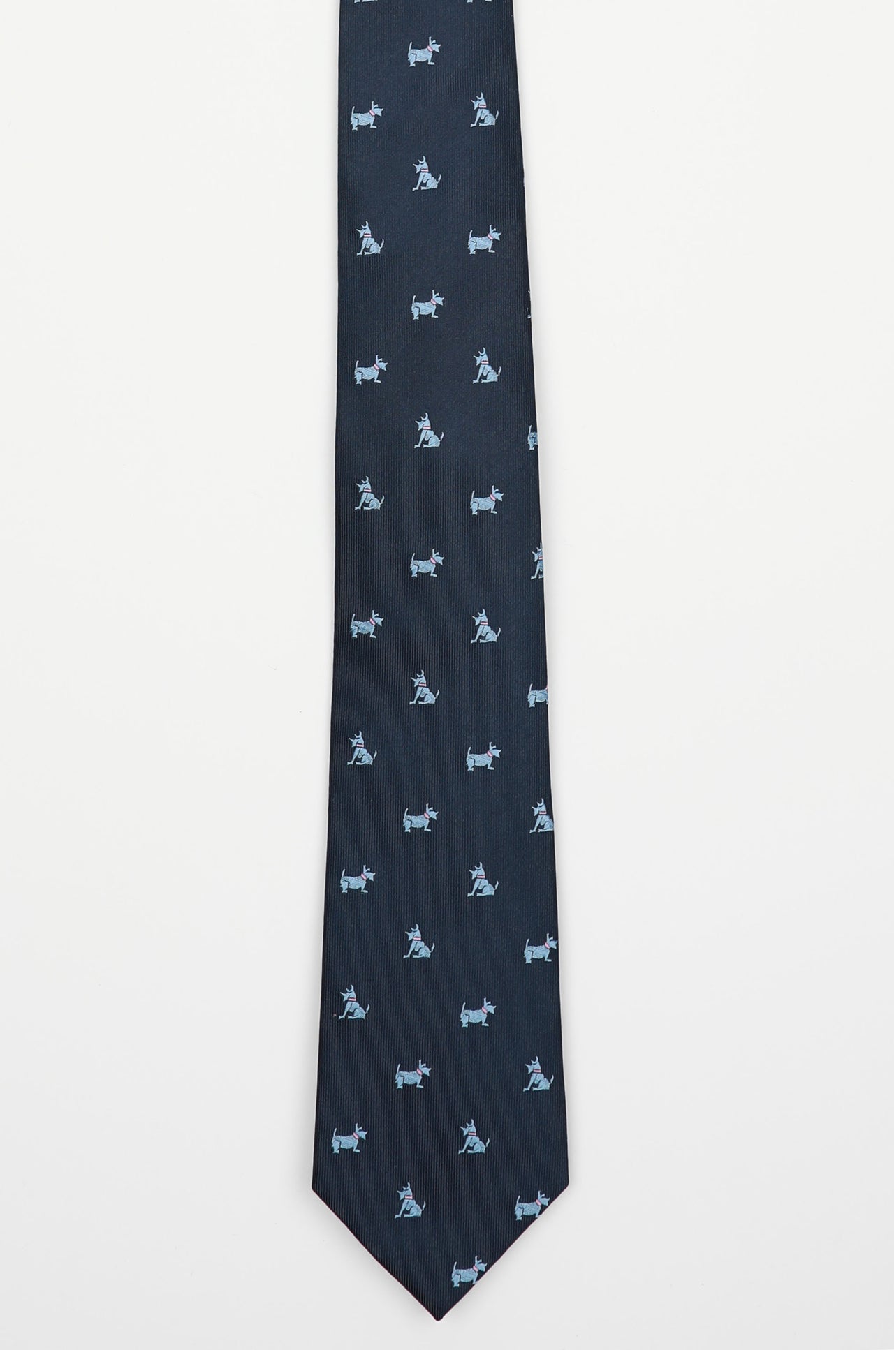 Navy Pink Scotty Dog Tie