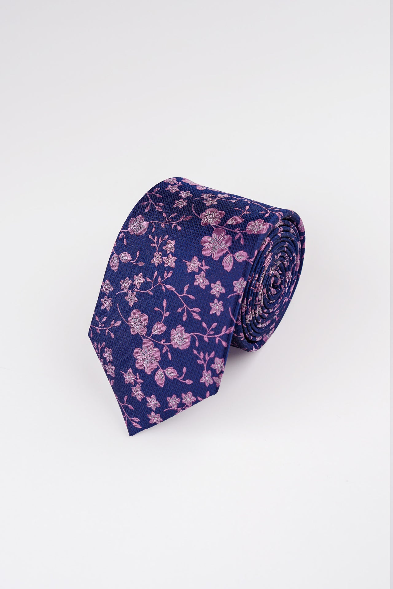 Pink Patterned Floral Tie