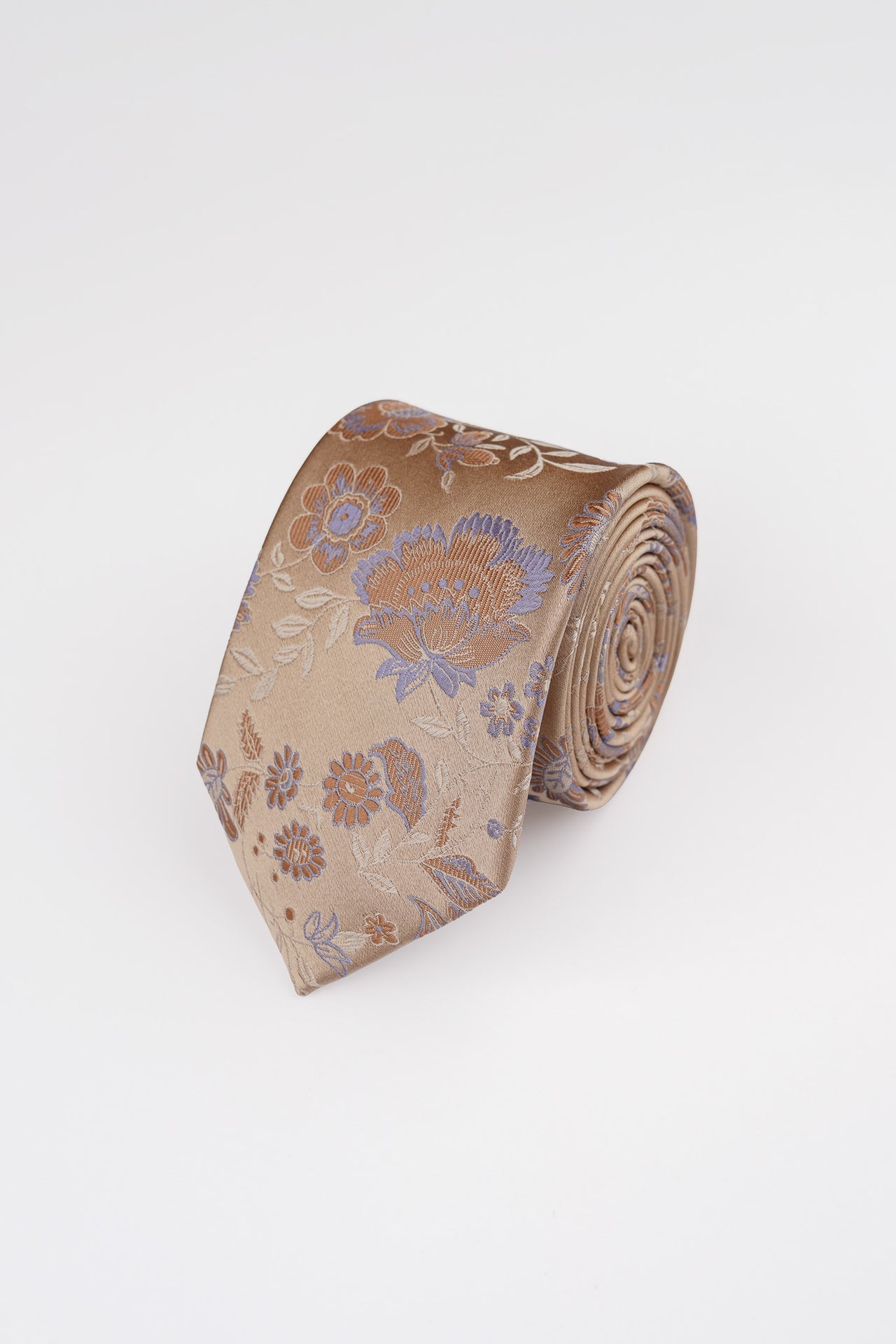 Champagne Botanical Floral Tie