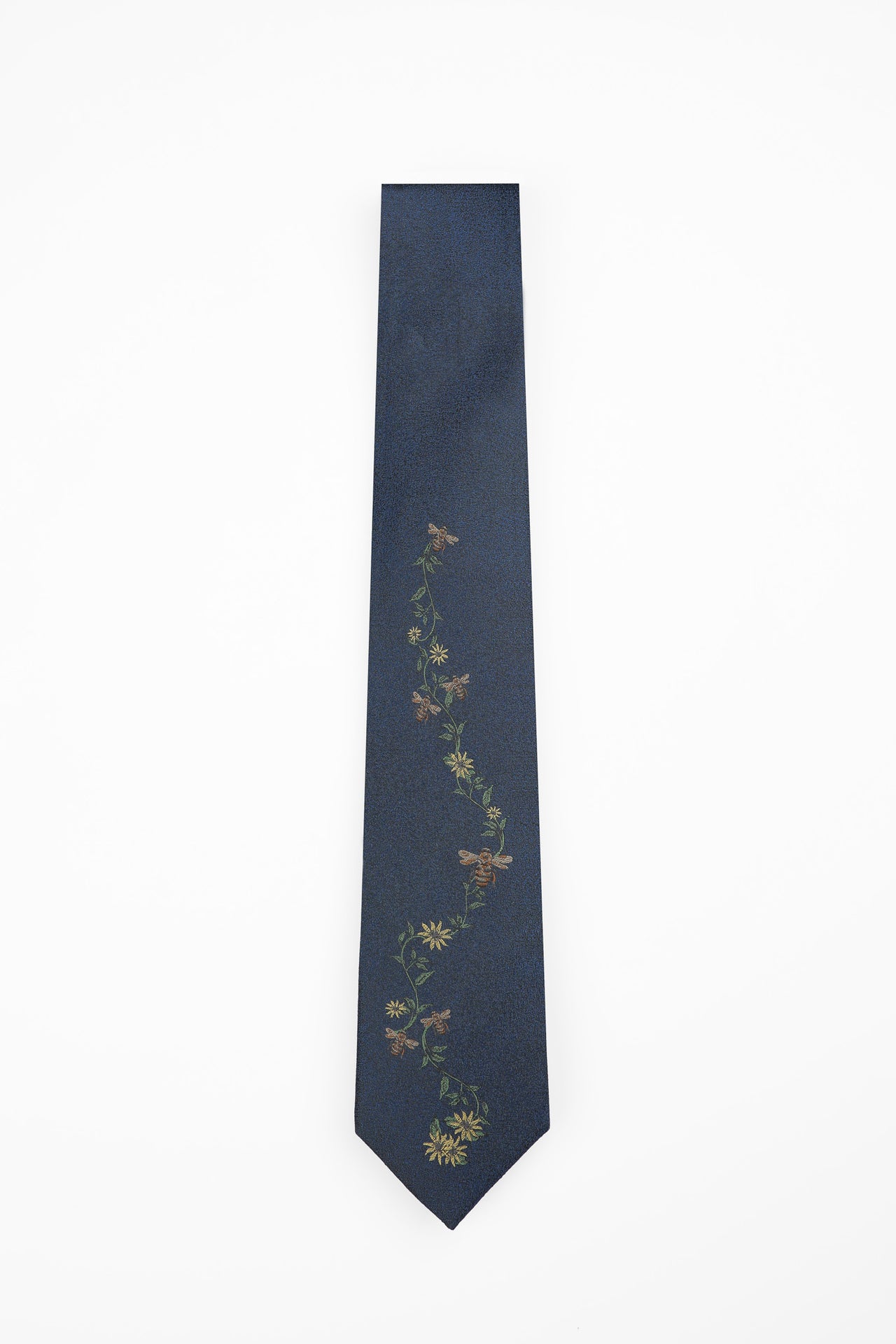 Navy Bee Floral Tie