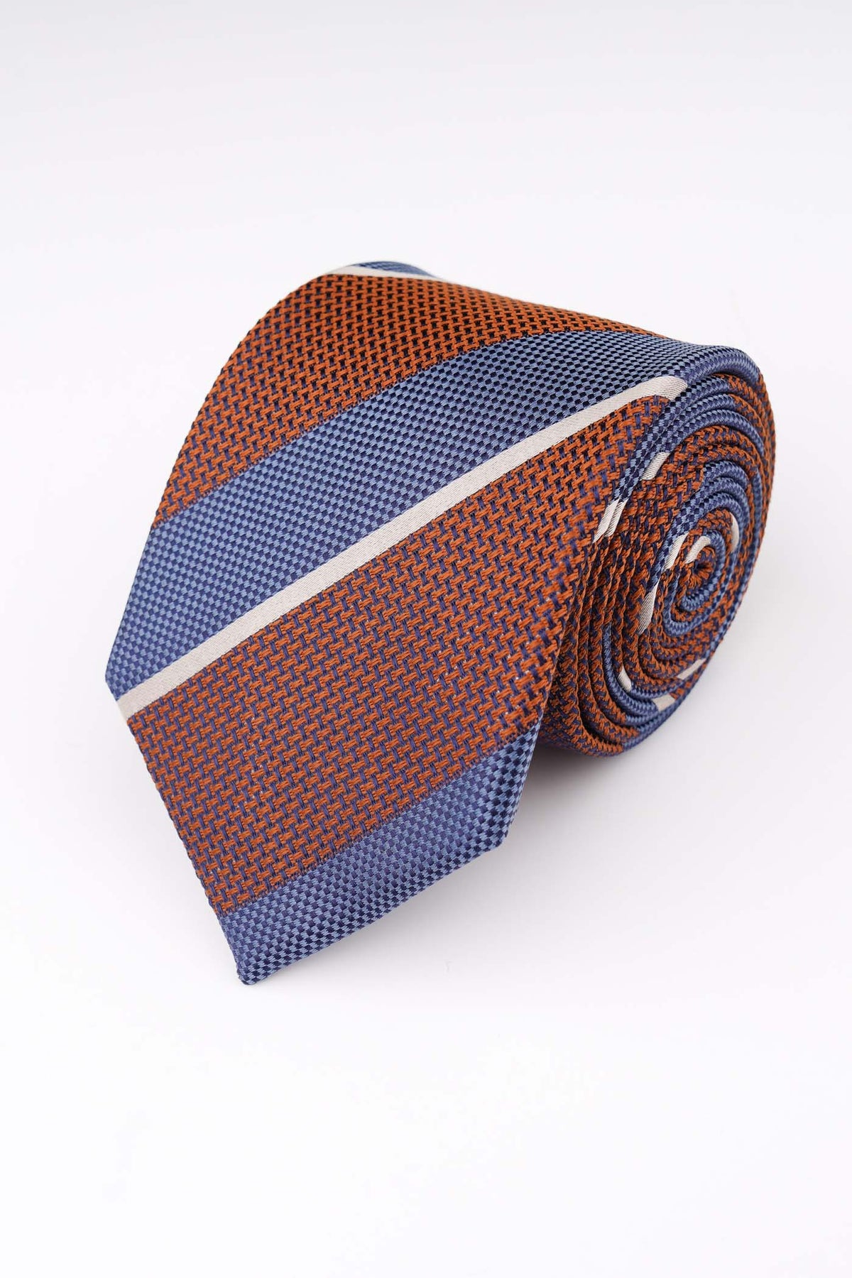 Burnt Orange Stripe Silk Tie