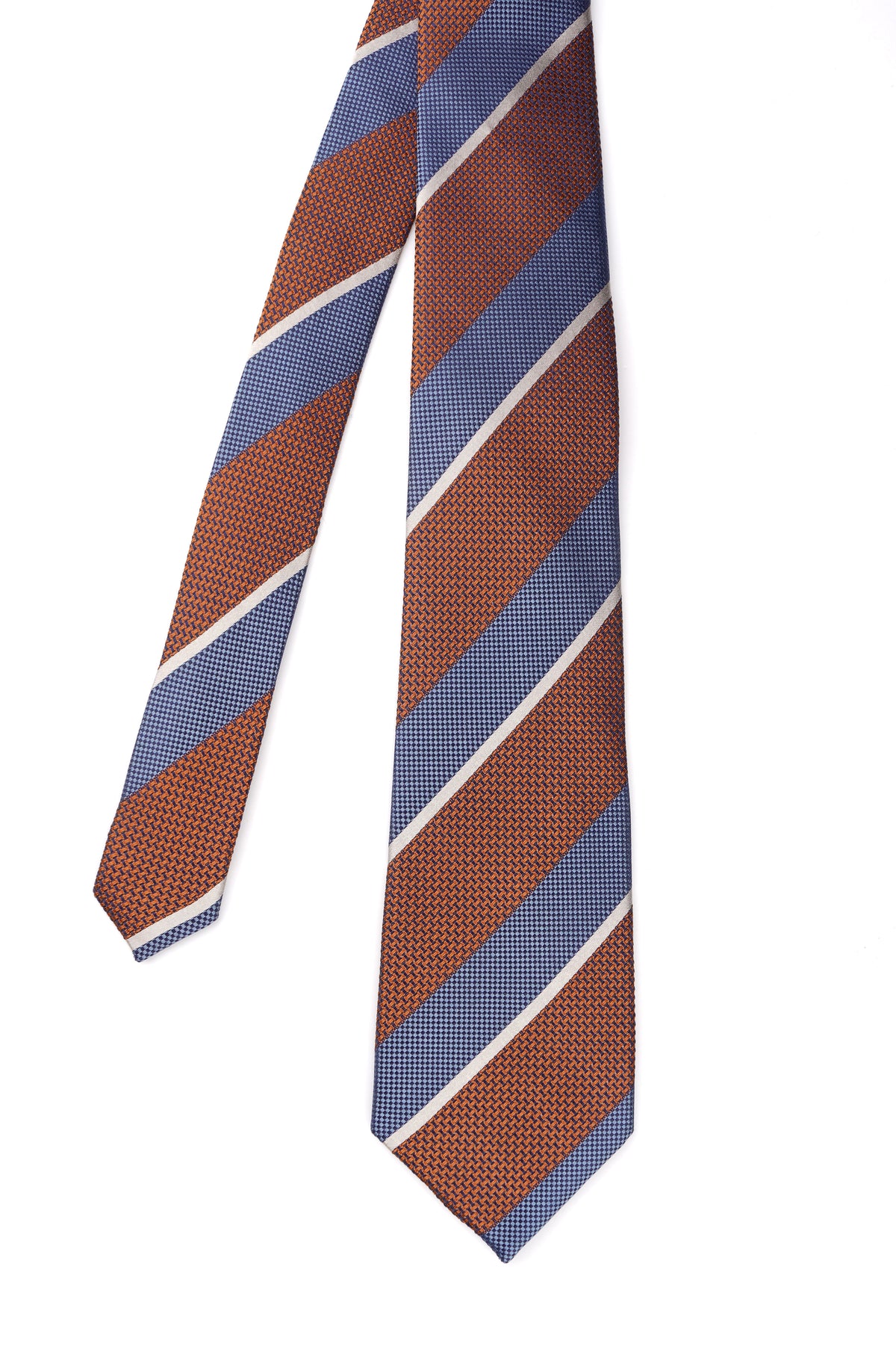 Burnt Orange Stripe Silk Tie