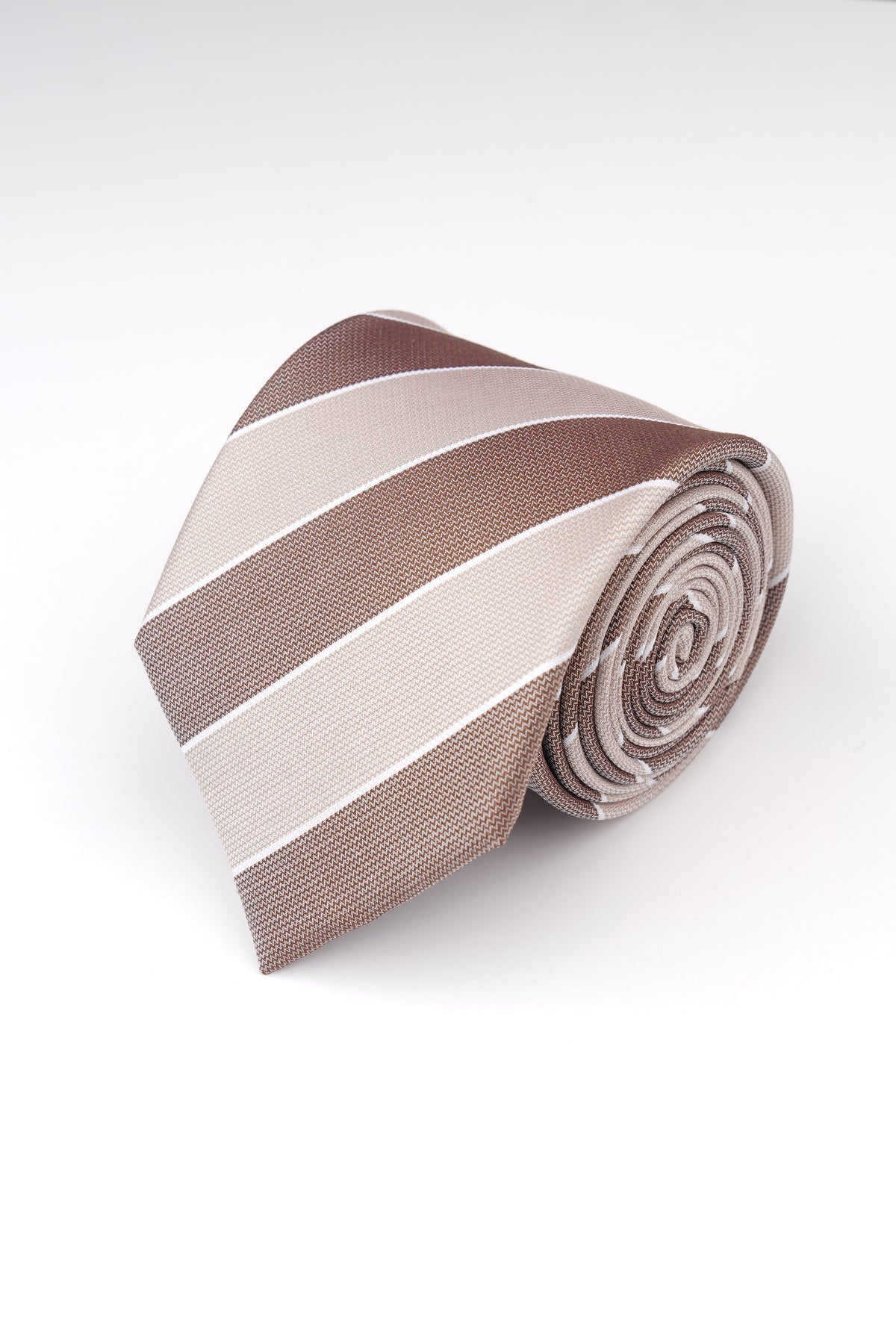 Brown Stripe Silk Tie