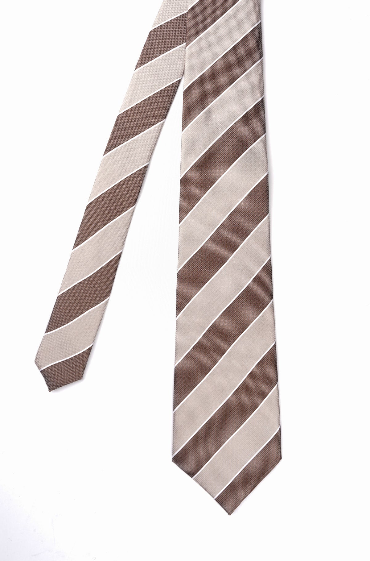 Brown Stripe Silk Tie